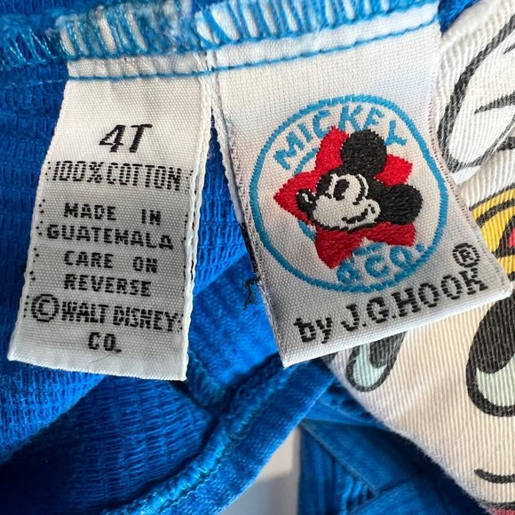 Mickey & CO by J G Hook Corduroy Overalls Size‎ 4T Blue Huey and Louie Patch - Picture 3 of 11